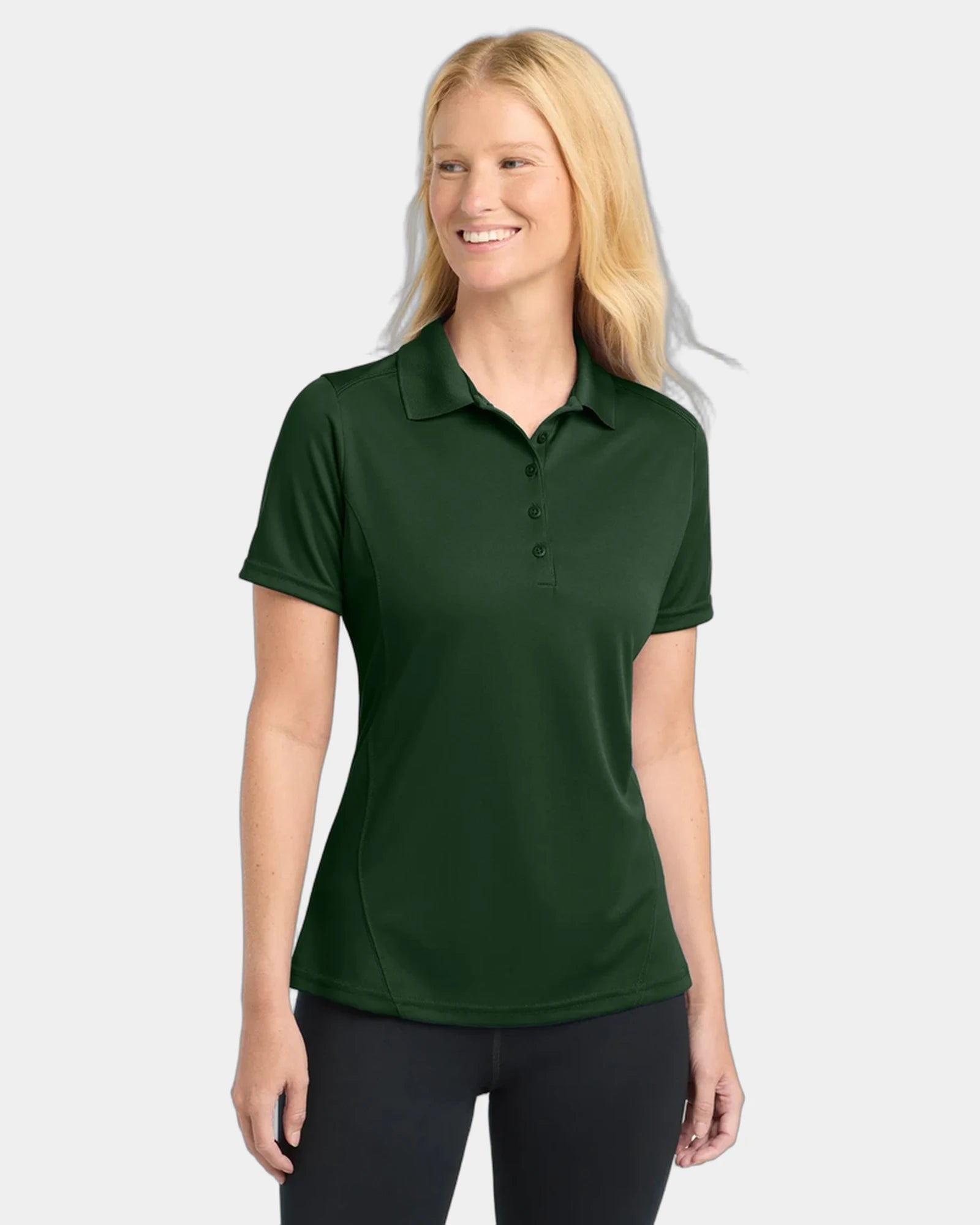 Custom polyester polo Sport-Tek Dry Zone Raglan Accent - Forest Green
